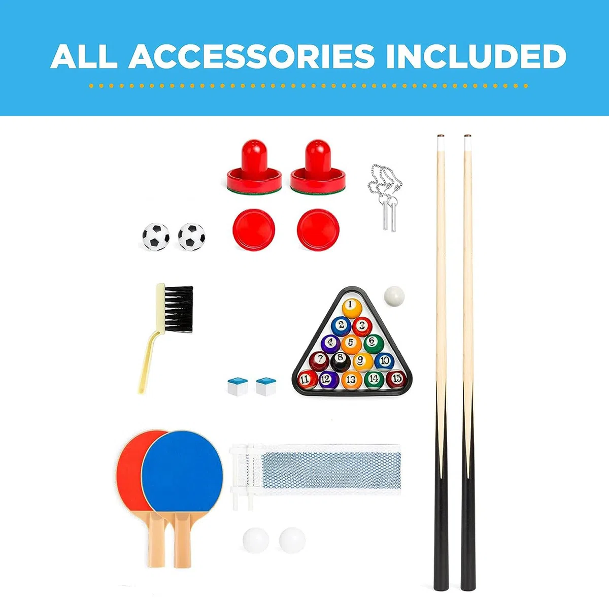 4 in 1 tavolo multi gioco, tavolo da gioco sportivo combinato per bambini tavolo da biliardo,biliardino,tavolo da ping pong,air hockey con tutti gli accessori grande regalo per i bambini