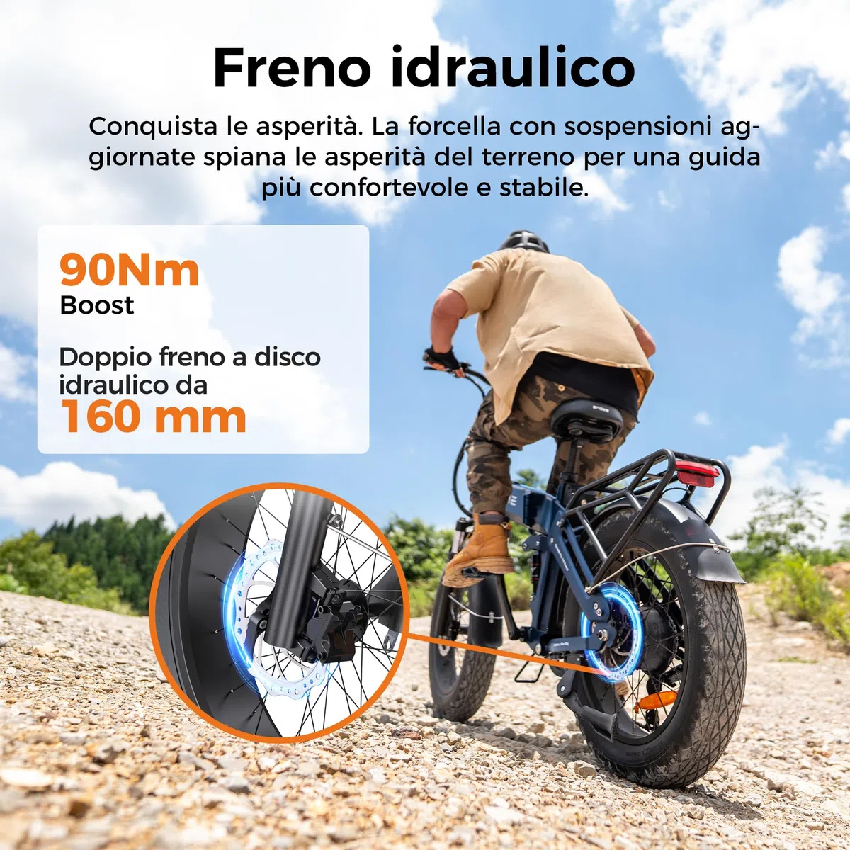 ENGWE Bicicletta Elettrica Pieghevole, Batteria 48V 15Ah Fino A 130 km, Sensore Di Coppia E Design Pieghevole Con Freni Idraulici E App Per Ogni Terreno, ENGINE PRO 3.0 BOOST