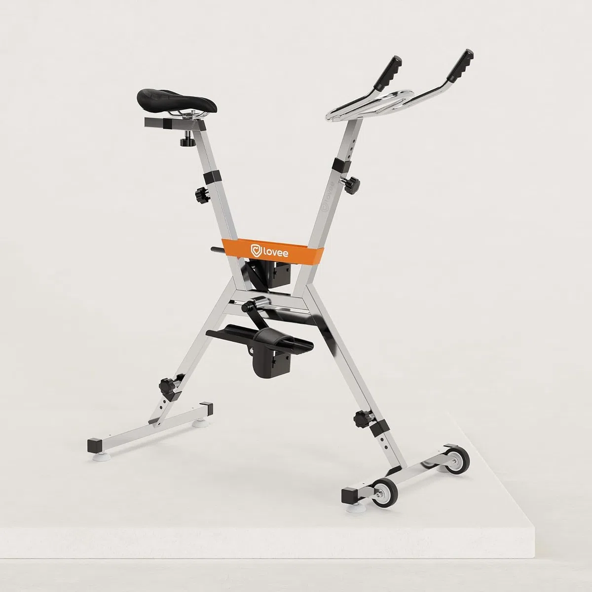 LOVEE Aquabike V2 - Bicicletta da piscina doppia modalità sportiva e comfort, in acciaio inox 316, resistenza al cloro e all'acqua di mare, utilizzabile su tutti i rivestimenti, da 1,10 a 1,50 m di