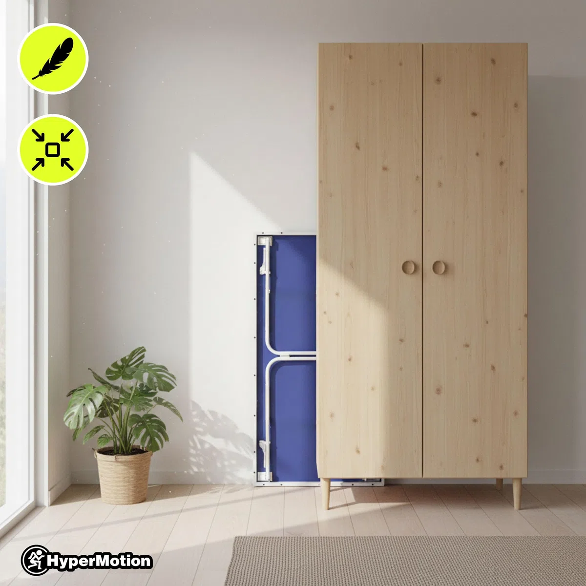 HyperMotion Tavolo da ping pong pieghevole ping pong per bambini e adulti, modello compatto per la casa con rete, racchette e palline