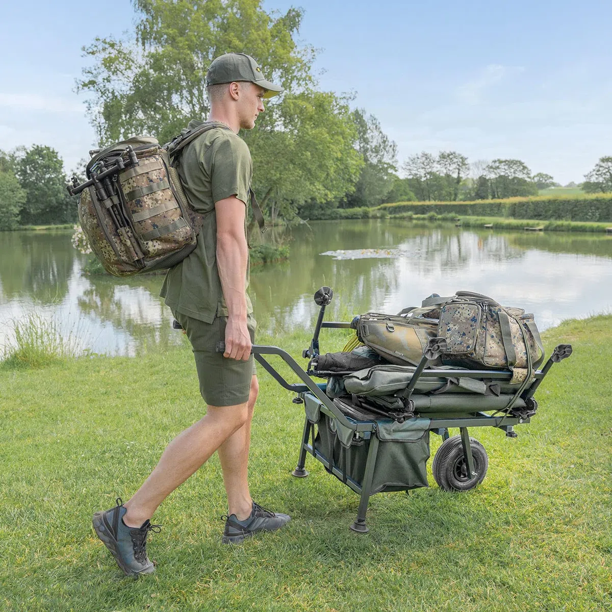 Atlas Carrello per Pesca - Porta Accessori da Pesca | Trolley Pesca per Attrezzatura | Trolley Pieghevoli con Ruota