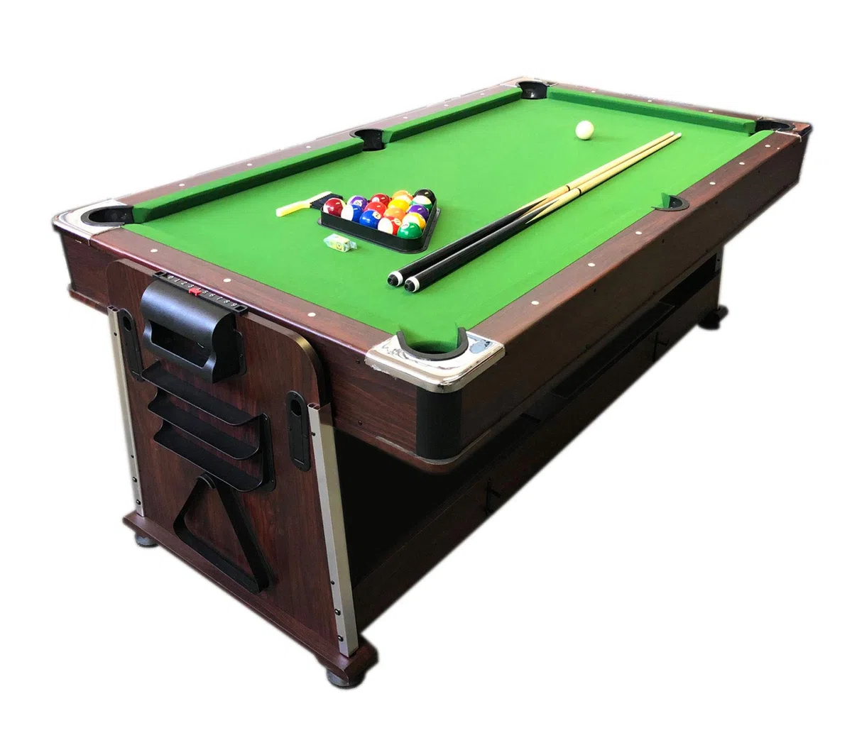 grafica ma.ro srl Biliardo 7 FT Carambola Verde + Air Hockey + Piano Ping Pong + Piano per Tavolo MOD. Mattew
