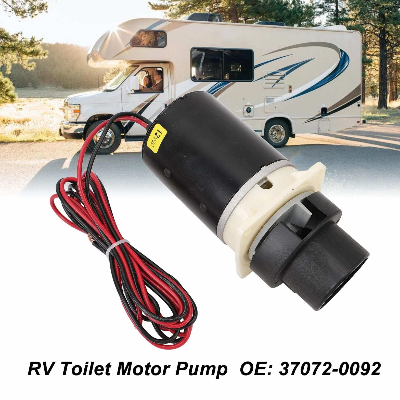 Motopompa per WC per Camper, 37072-0092 Pompa a Motore per WC in Stile Designer Ad Alte Prestazioni Potente per 37045 37245