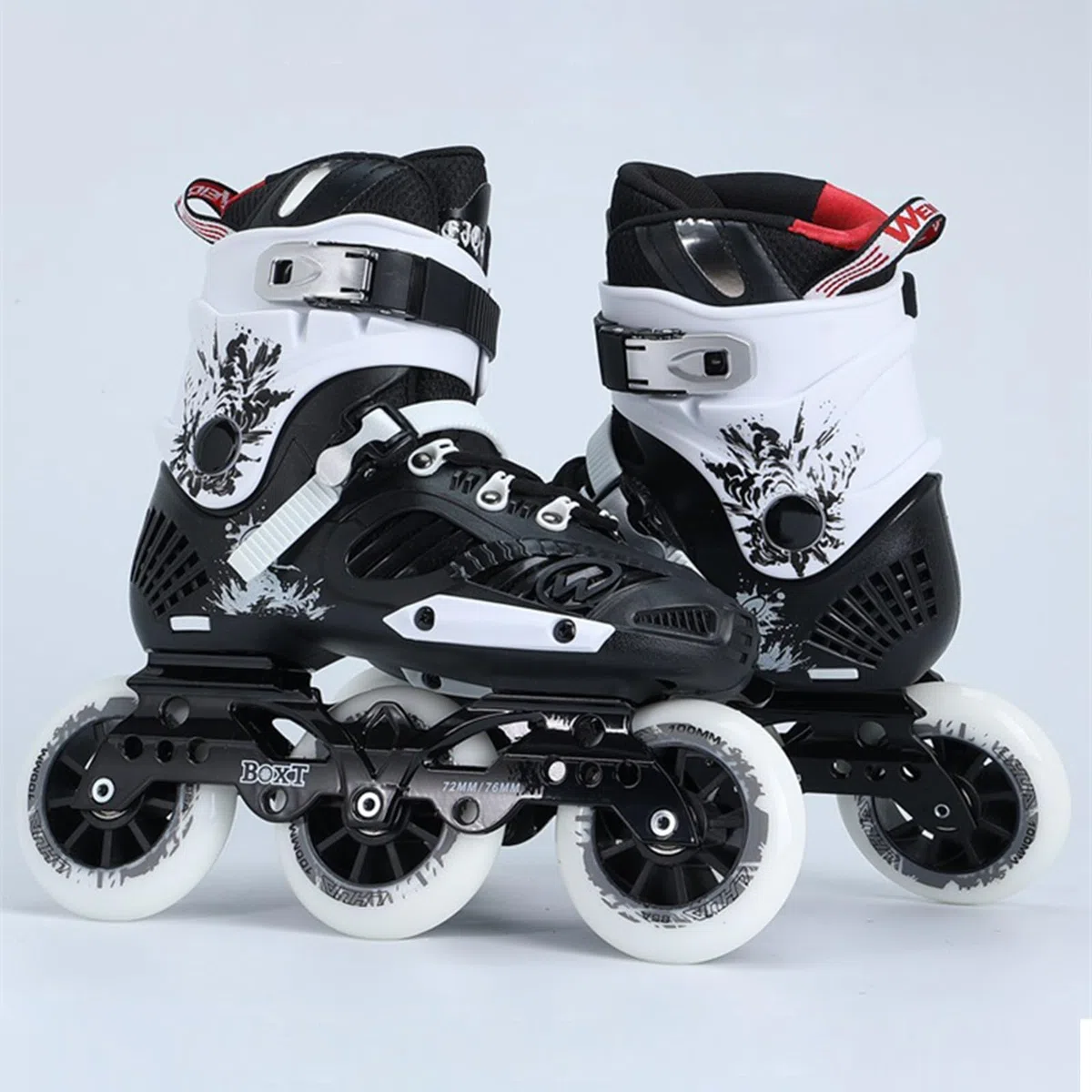 Pattini In Linea Veloci, Pattini A Rotelle Professionali Per Esterni Per Uomo Donna Adulto, Con Ruote Da 3*110 Mm E Cuscinetti ABEC-9, Pattini Unisex Per Lo Slalom Su Strada Di Park Road(37,Black)