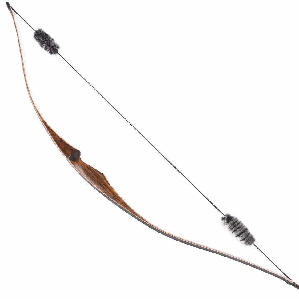 Huntingdoor Tiro con L'Arco 54 '' Arco Lungo da Caccia Ricurvo Arco e Freccia Arco Tradizionale da Caccia in Legno 20 25 30 35 LBS con silenziatore a Sfere Lontra (25lbs)