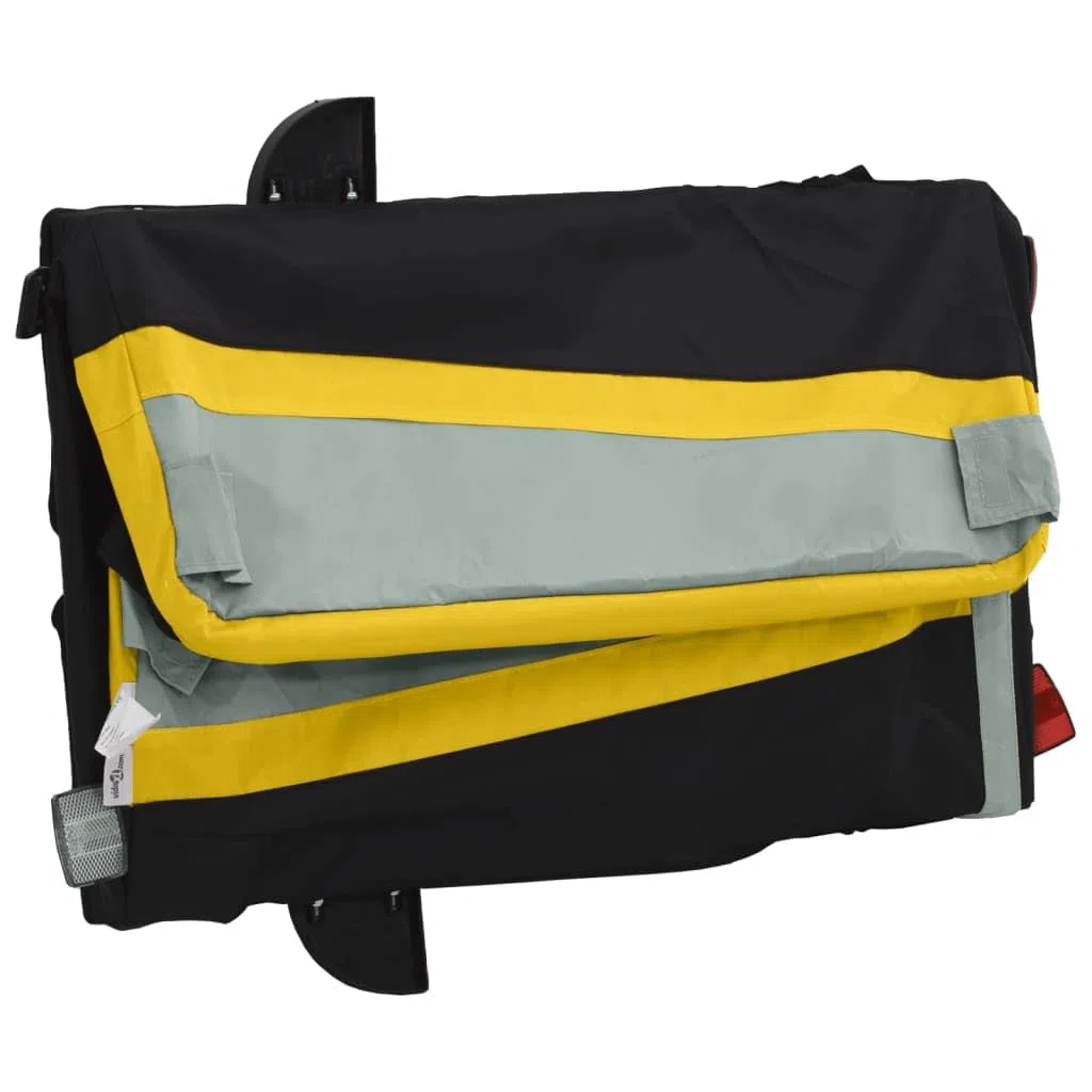 Rimorchio da Bici Nero e Giallo 45 kg in Ferro,Rimorchio Carrello per Bici,Carrellino Rimorchio,Carrello per Bici-94050