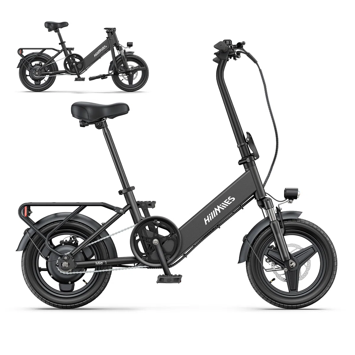 Bicicletta elettrica HillMiles Mile 1, batteria 36 V 10.4 AH, pneumatico 14'*2.0', velocità 25 km/h e autonomia 40-65 km Bicicletta elettrica per spostamenti urbani, IP65 impermeabile