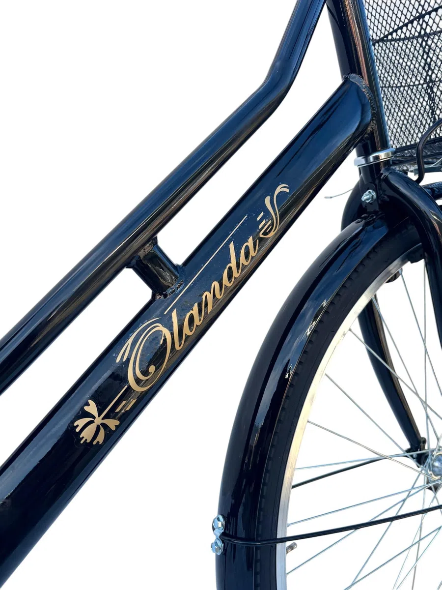 MADICKS Bicicletta Donna da Passeggio Olanda Misura 26 Bici da città Vintage retrò con Cestino anteriore e posteriore Nero