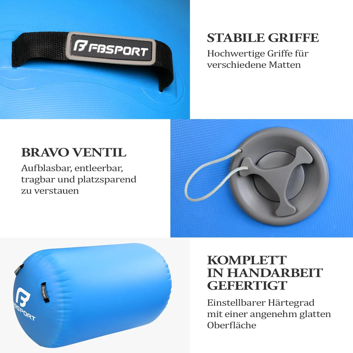 FBSPORT Tappetino Gonfiabile per Yoga, Taekwondo e Allenamento Tumbling