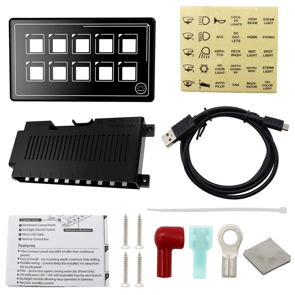 Pannello Interruttori di Controllo, Pannello Interruttori LED Touch per Barca per Clacson o Tergicristallo
