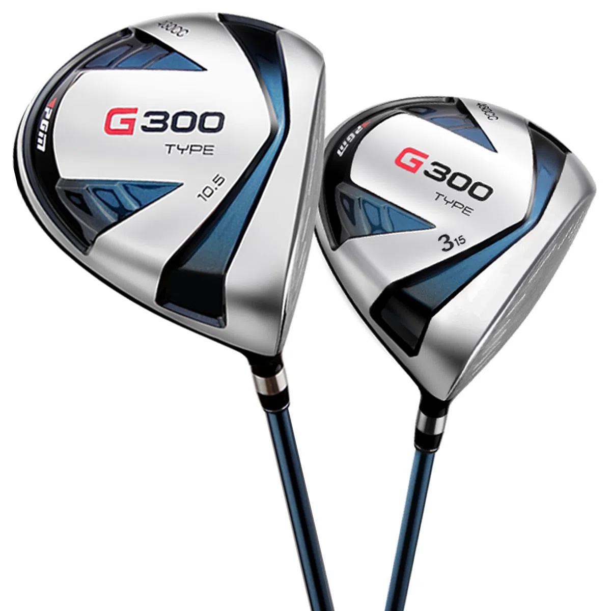 PGM G300 - Set mazze da golf uomo driver titanio #1, ibrido polarizzato, ferri resistenti, putter perdente, con borsa