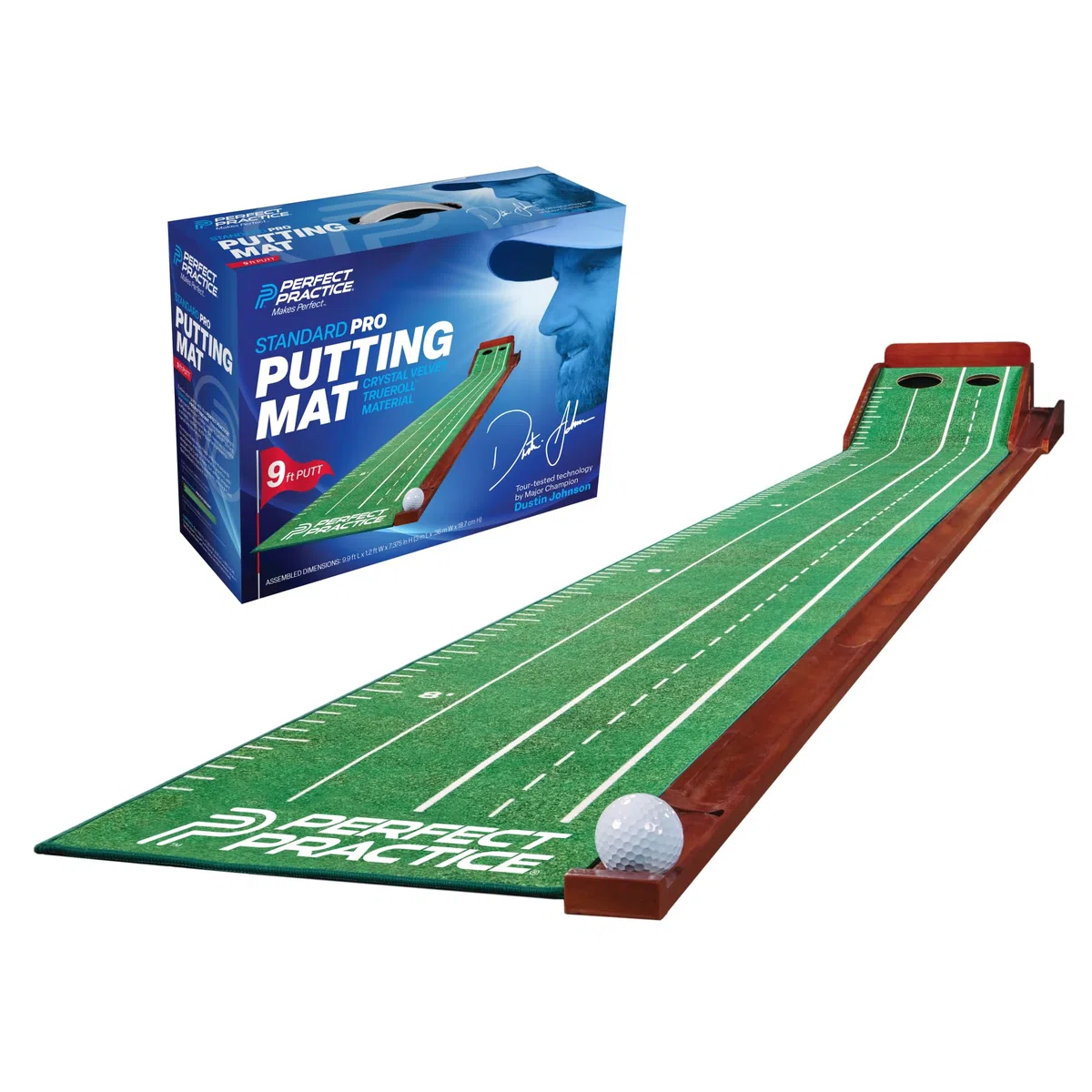 PERFECT PRACTICE Putting Mat - Tappetino da golf per interni con 1/2 buco per allenamento a casa o in ufficio, regalo per golfisti, accessori da golf per uomo