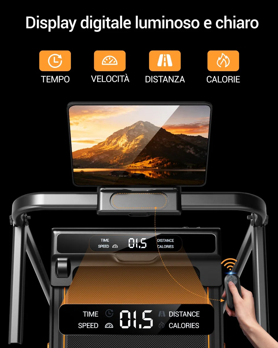 LONTEK Tapis Roulant Salvaspazio Elettrico con Inclinazione 16%, 10KM/H Tapis Roulant Elettrico Pieghevole, Schermo LED, Telecomando, 3.0 CV Mini Walking Pad, Tapirulan da Casa, Carico Massima 136KG