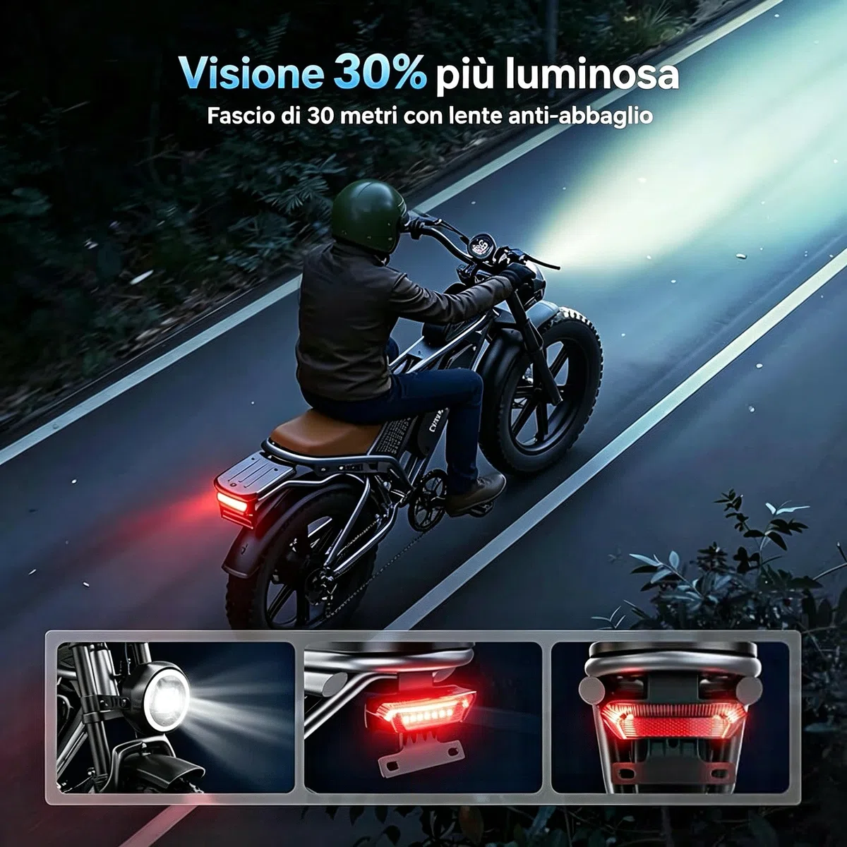 DEEPOWER Bici Elettrica, Batteria Rimovibile 48V 20Ah/35Ah/60Ah, Autonomia 110-250KM, Velocità Massima 25KM/H, Bici Elettrica Con Pneumatici Larghi 20"×4.0, 7 Marce, MTB Elettrica