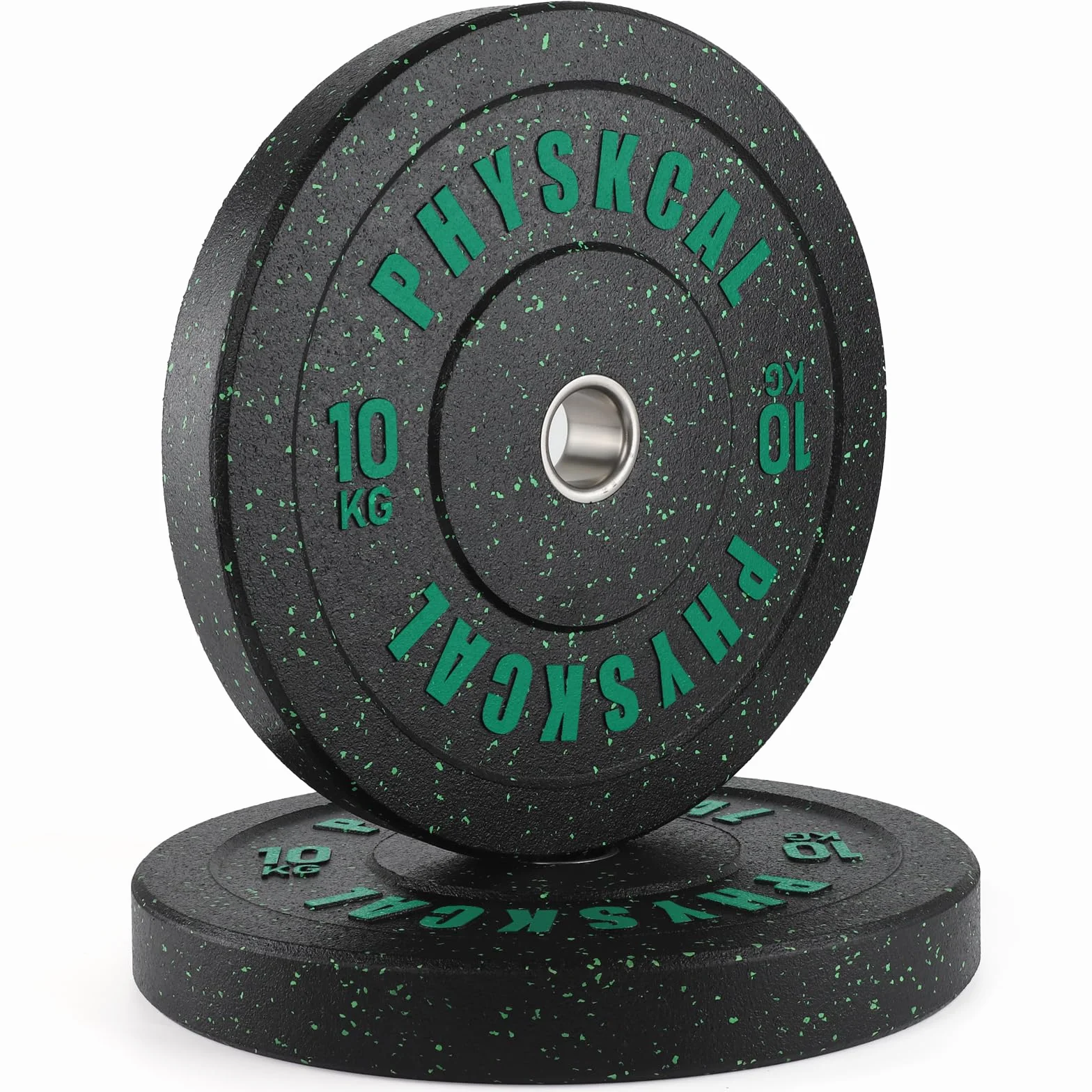 PhysKcal Disco Bumper Olimpici Crumb Rubber Plates da Ø50 mm Riciclato, Piastra In Gomma, Dischi Per Bilanciere Olimpico Home Gym da 5 kg a 25 kg