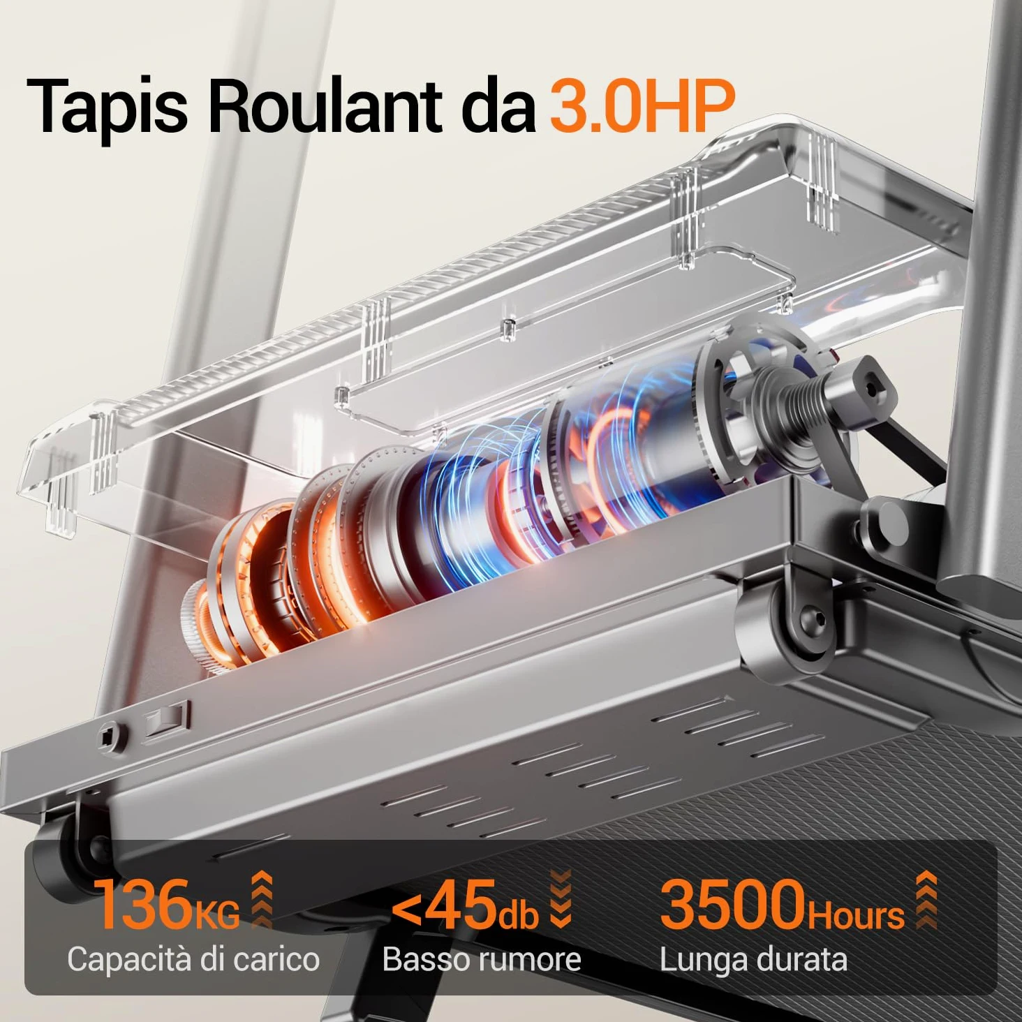 LONTEK Tapis Roulant Salvaspazio con Inclinazione 15%, Tapis Roulant Elettrico 12KM/H, Tapirulan Pieghevole da Casa con Motore da 3.0 HP e Display LED, Carico Massimo 136KG
