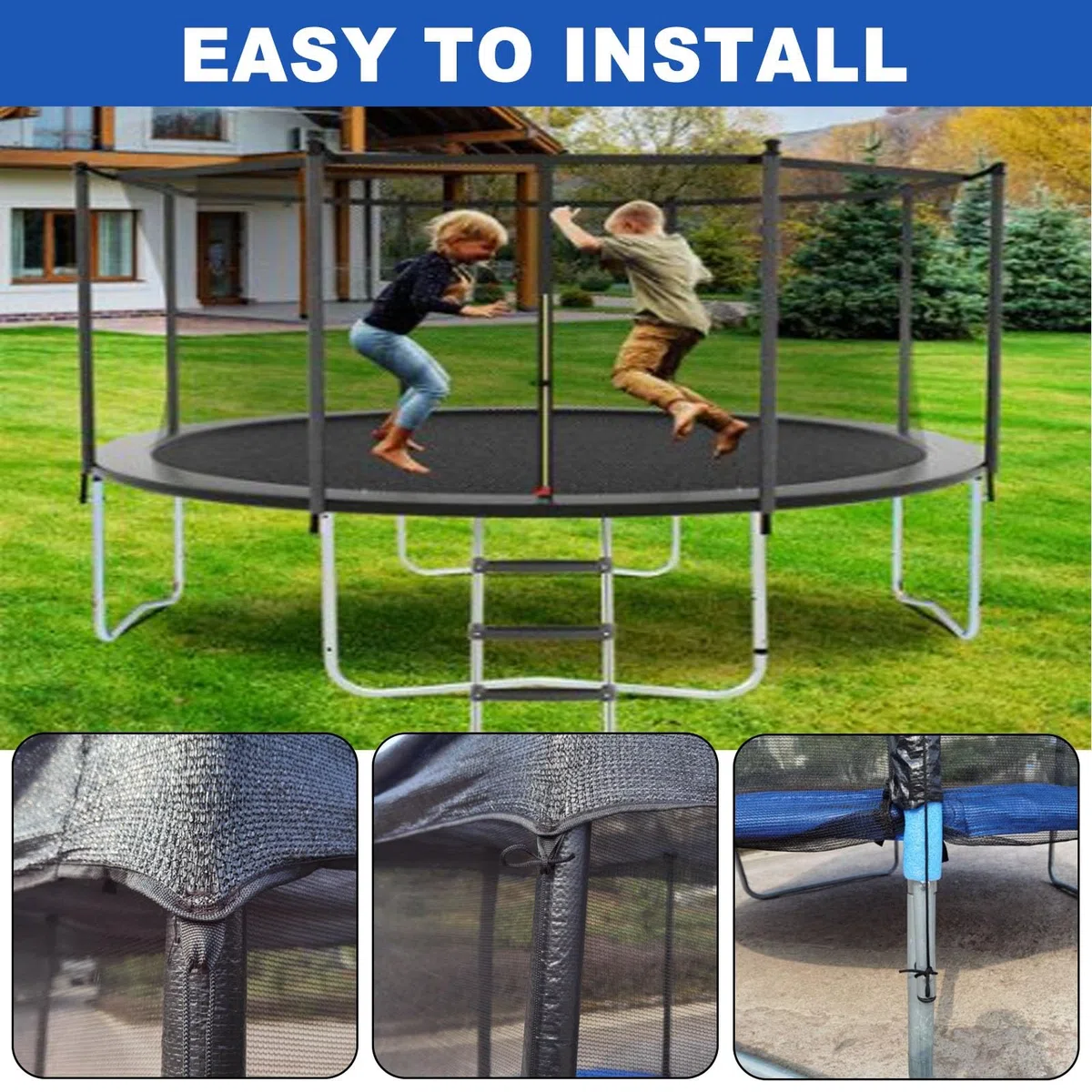 Copertura per Trampolino, Copertura per Trampolino Da 6 Piedi, 8 Piedi, 10 Piedi, 12 Piedi E 14 Piedi, Facile Da Installare, Protezione Solare per Esterni, Solo Foglie, Copertura Superiore per Trampol
