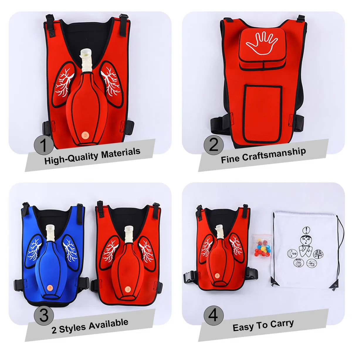 Gilet da allenamento anti-soffocamento con cinghie regolabili per la sicurezza di adulti e bambini
