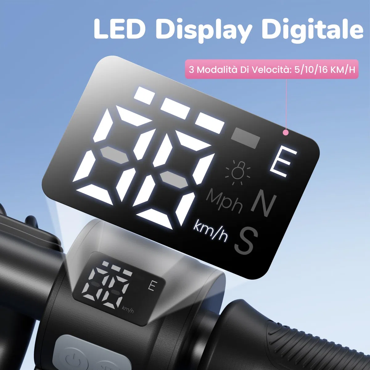 iScooter IK3/IK3MAX Monopattino Elettrico Bambini 6–15 Anni,9-13km Autonomia Ruote da 6", Freno Elettronico a Pollice, Freno a Pedale, Luci LED Colorate, Display LED, Velocità 5/10/16 km/h, Nero/Rosa