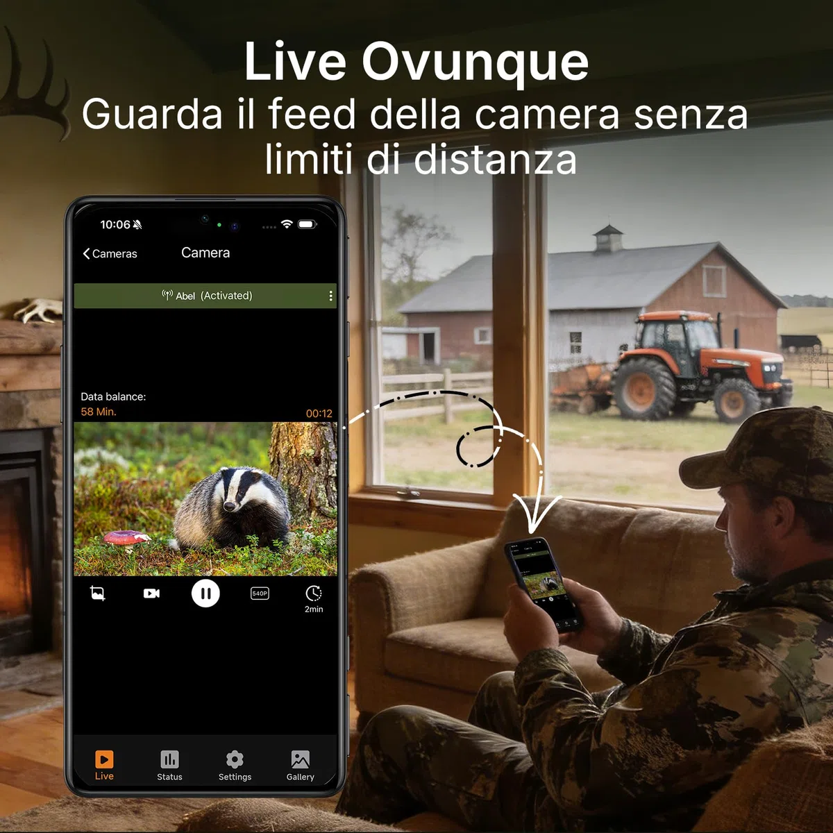 GardePro X70 Pro Fototrappola WiFi 4G LTE con Streaming Live e GPS, Batteria Ricaricabile da 7800 mAh, Scheda SD da 64 GB, 48MP 1296P Fototrappola Notturna, IP66 Foto Trappola per Animali