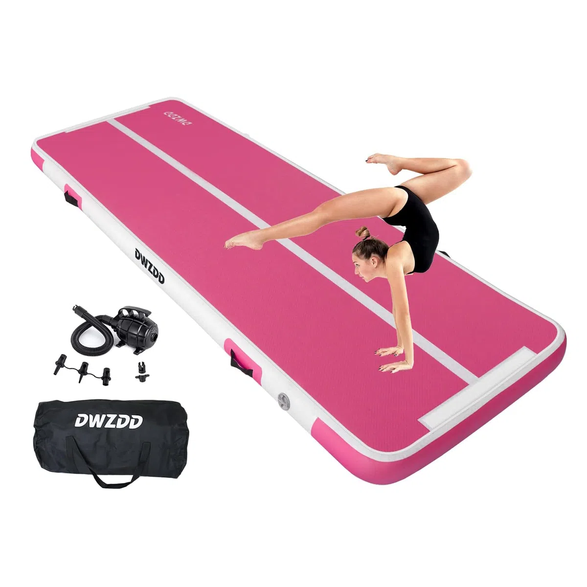 Dwzdd Ginnastica Air Matte Track, 3 m/4 m/5 m/6 m Tappetino di Ginnastica per Bambini, Tappetino di Ginnastica Gonfiabile Tumble Track per Casa/Palestra/Allenamento/Cheerleading/Wasse