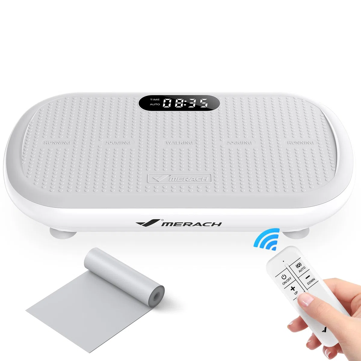 MERACH Pedana Vibrante Dimagrante Potente per L'allenamento e il Modellamento, Ampiezza di 13 mm, Capacità di Peso di 200 kg, Pedale in Silicone, Altoparlante Bluetooth Incorporato