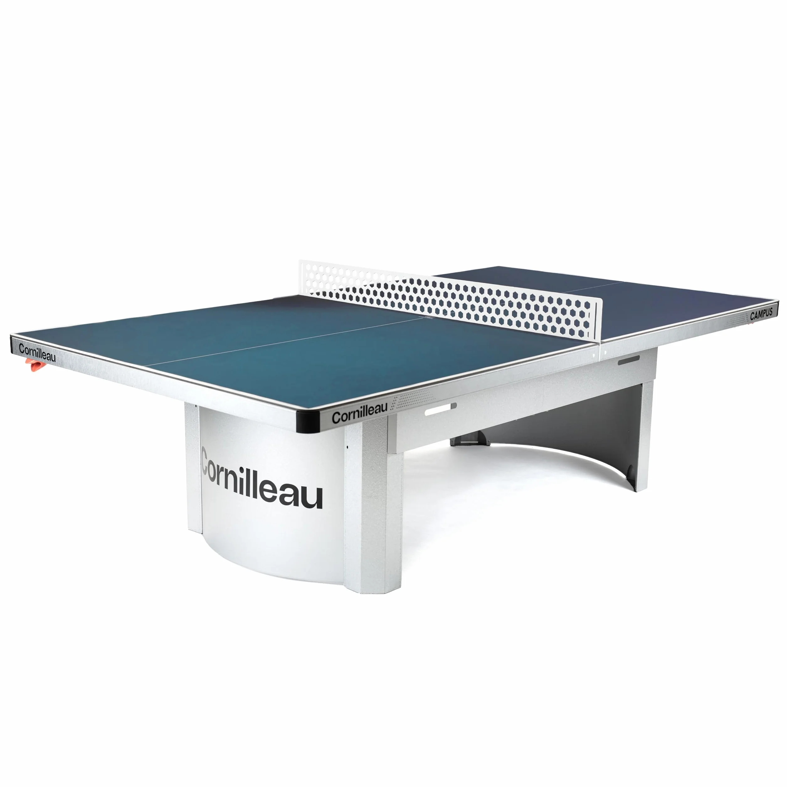 Cornilleau - Tavolo da ping pong all'aperto 510 Campus Fisso per comunità e scuole (Campeggio, Parchi, ecc) - Rimbalzo competitivo (Blu o Grigio 7mm)