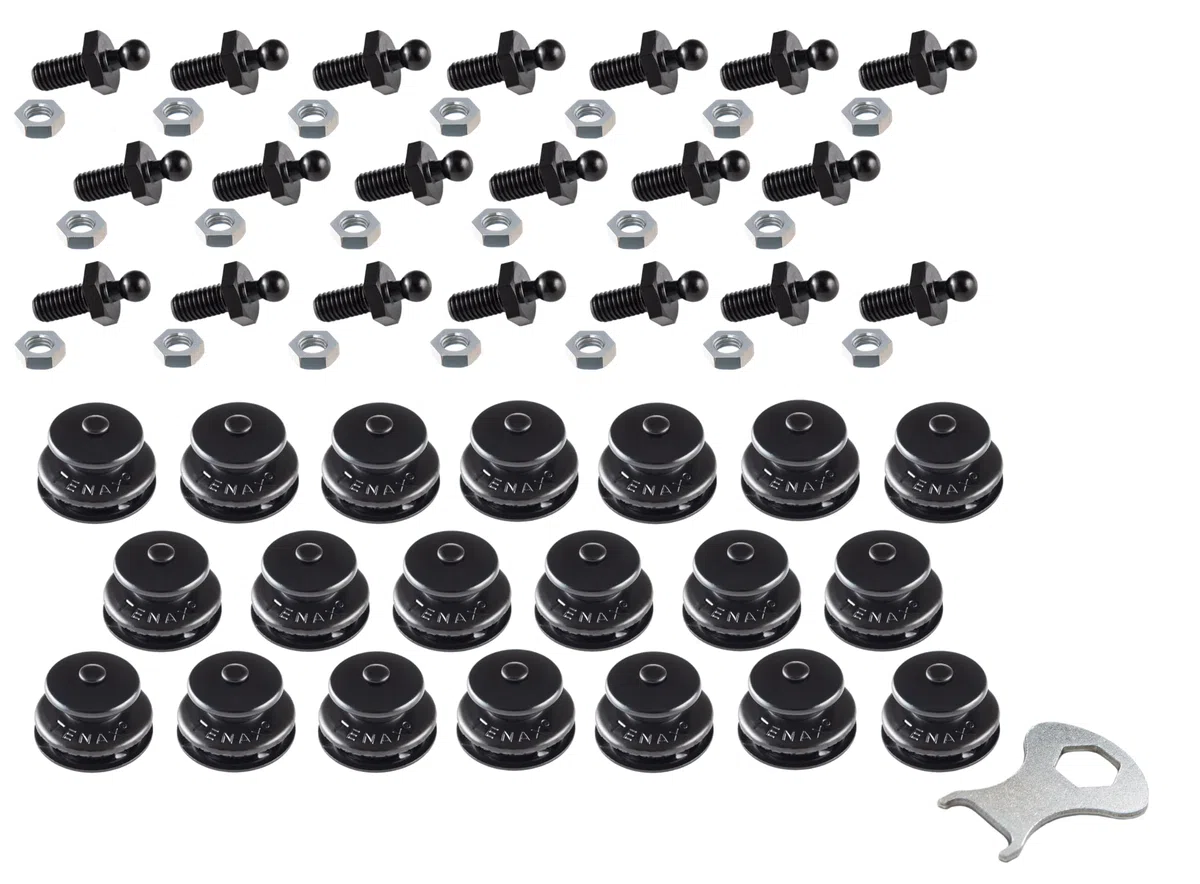 Tenax Bottoni neri 20 top + 20 parti inferiori viti filettate M5 x 10 mm + 1 chiave TENAX