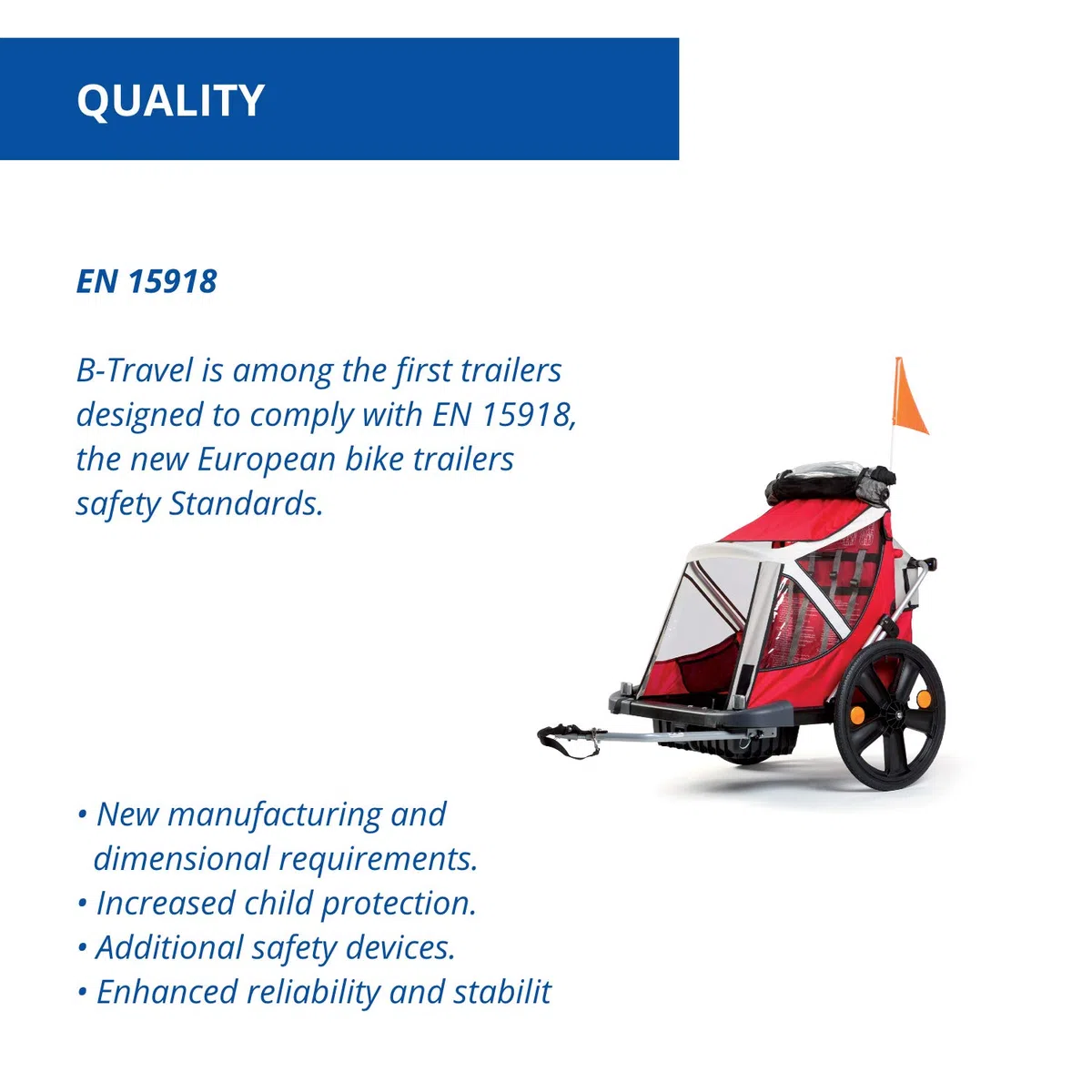 B-Travel - Rimorchio per Bambini, da Agganciare alla Bici - per Bambini di Peso Massimo 16 kg e Altezza Massima 1,10 m - Attacco alla Bici