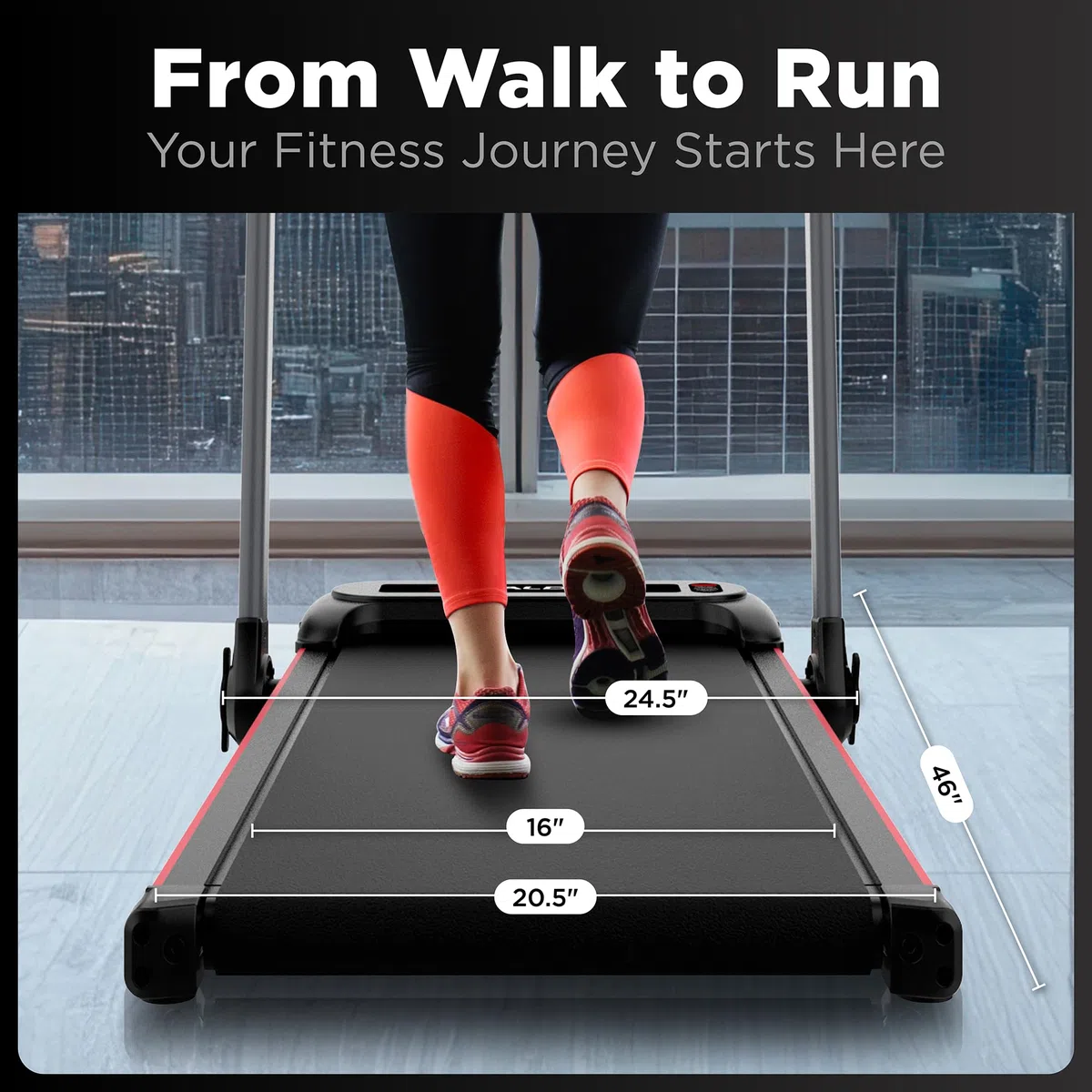 Walden Tapis Roulant Elettrico Pieghevole F2800 – Walking Pad per Casa e Ufficio, Motore 2.5 HP, Velocità 1–10 km/h, 12 Programmi, Display LCD, Fitness & Dimagrimento