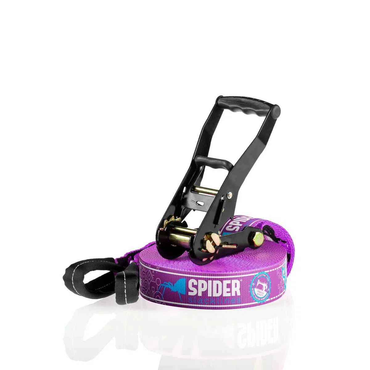 TKSA1 - Kit Slackline adulti - Kit professionale per slackliner di tutti i livelli - Fettuccia robusta da 15m con cricchetto incluso