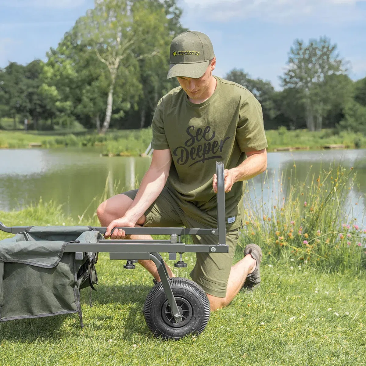 Atlas Carrello per Pesca - Porta Accessori da Pesca | Trolley Pesca per Attrezzatura | Trolley Pieghevoli con Ruota
