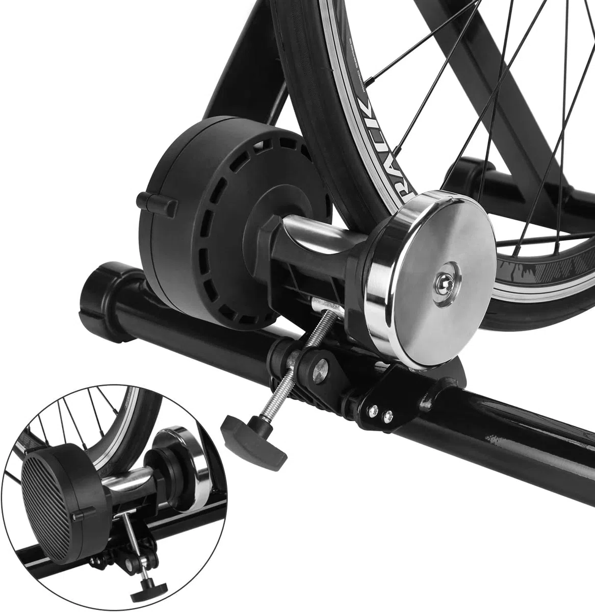 CXWXC Allenatore a rulli per bicicletta, pieghevole, in acciaio, con sgancio rapido, per bicicletta da 26 – 29 pollici, per allenamento in bicicletta, a casa, per interni