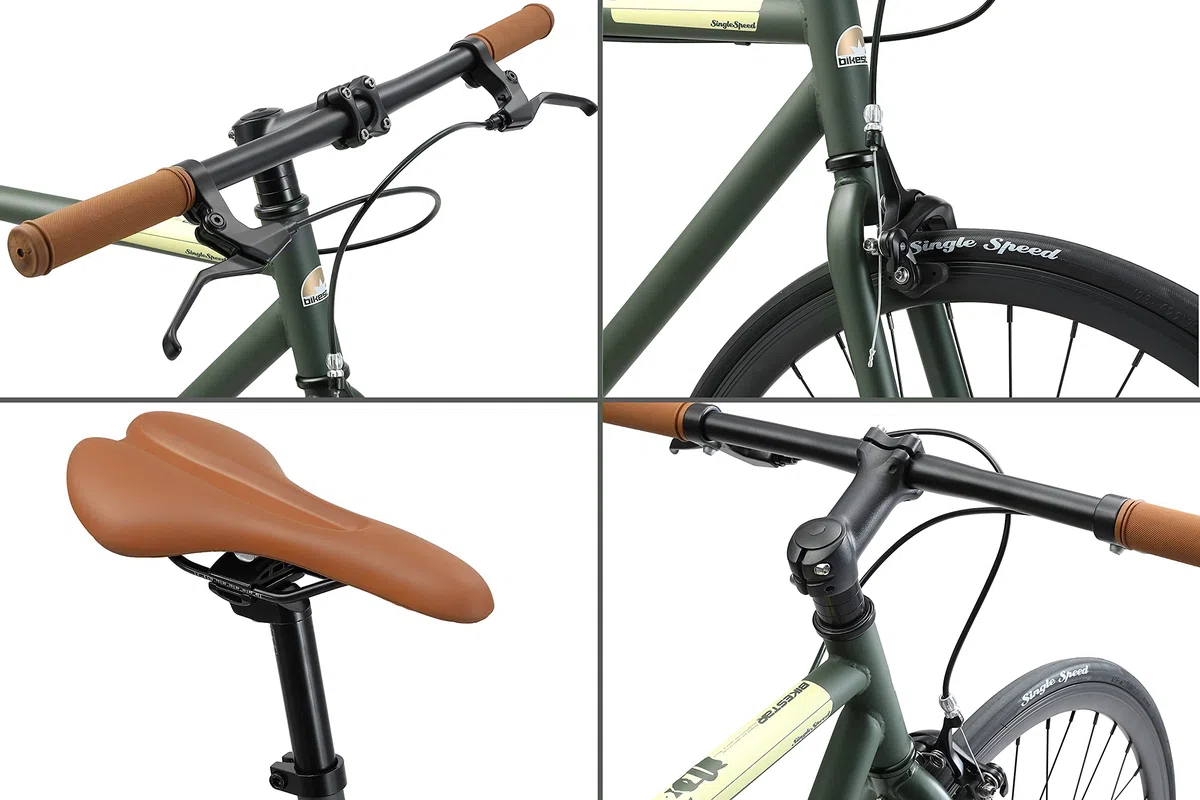 BIKESTAR Bici da Città Citybike Single Speed Fixie 28" | CTB Bici da Strada Telaio 53 cm Retro Vintage