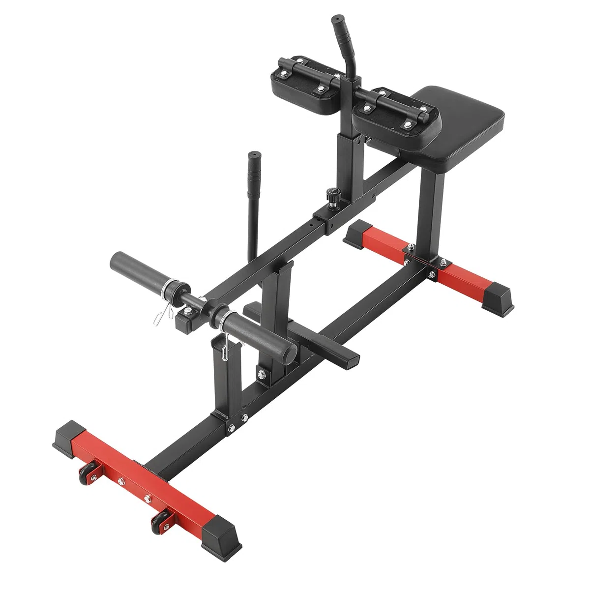 VEVOR Macchina per Polpacci da Seduti, Macchina Esercizio per Gambe per Sollevamento 199,5 kg, Regolazione Altezza Maniglia 5 Livelli, per Allenamento Polpacci, Piastre di Peso 50 mm