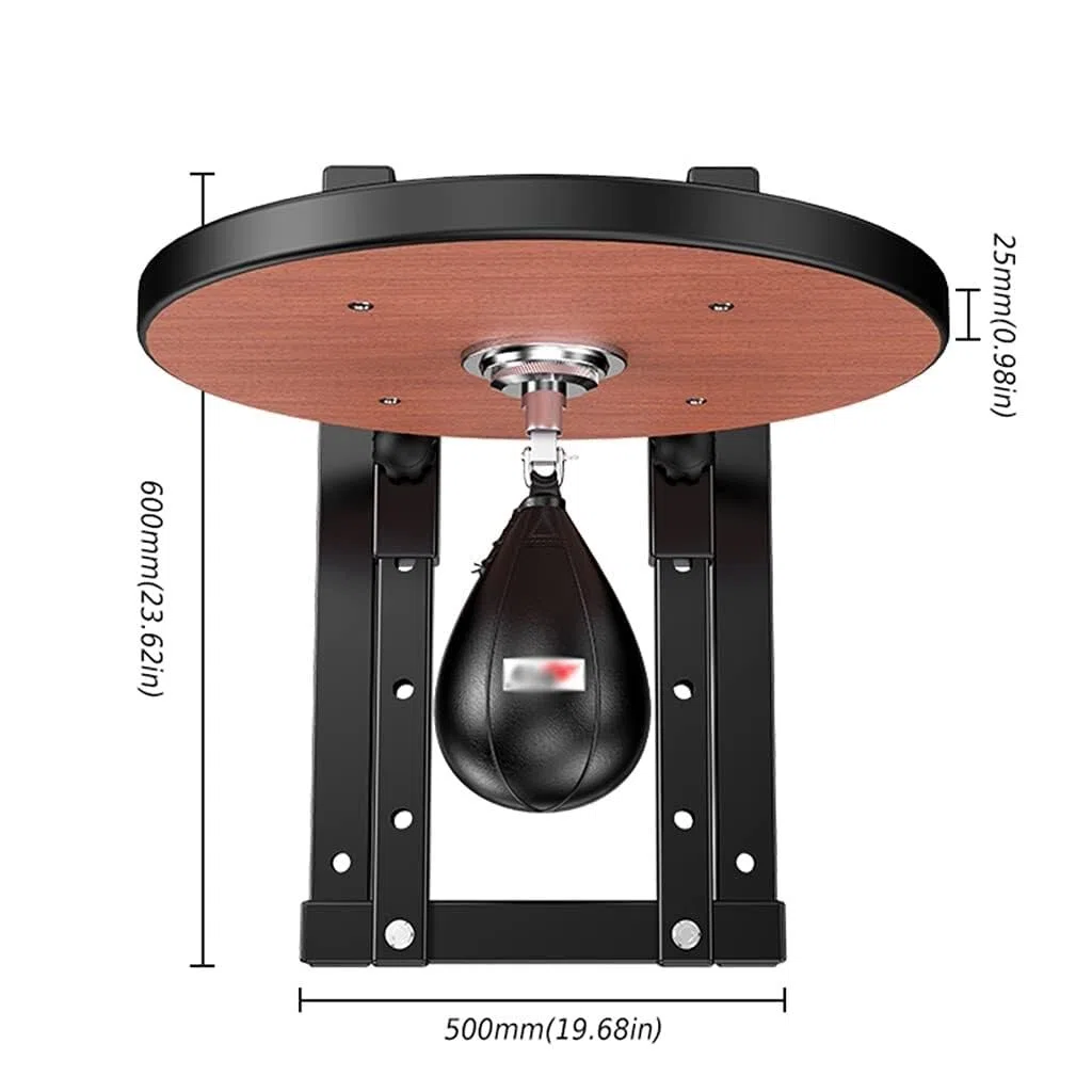Palla da Boxe Professionale a Parete con Supporto - Piattaforma for Speed ​​Ball da Boxe Regolabile in Altezza - Allena i Riflessi con Speed ​​Ball Nera (Color : Black)