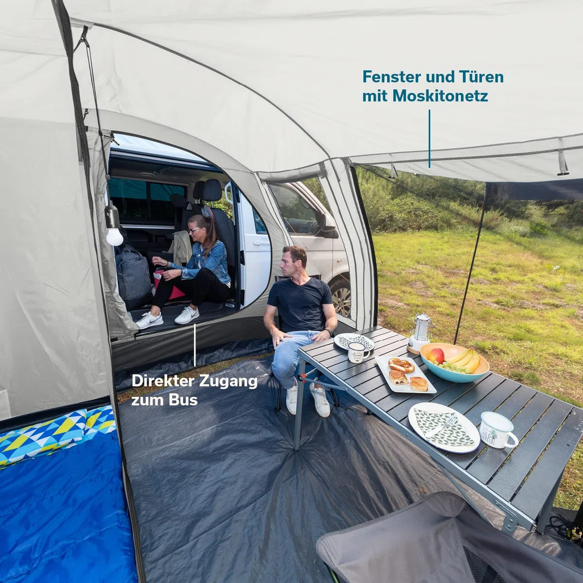 Skandika Aarhus Travel 2 / Aarhus Air Protect Tenda da campeggio per bus | con/senza Air Protect, 2 persone, autoportante, 2 m altezza, zanzariera