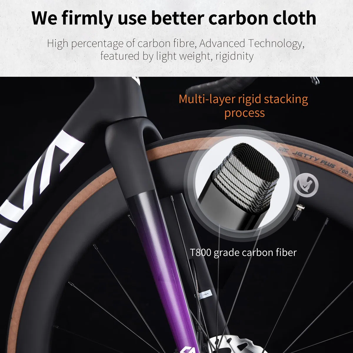 SAVADECK Carbon Road Bike, bici da corsa leggera Full Carbon con R7120 24S Shift Groupset e olio idraulico freno a disco bici