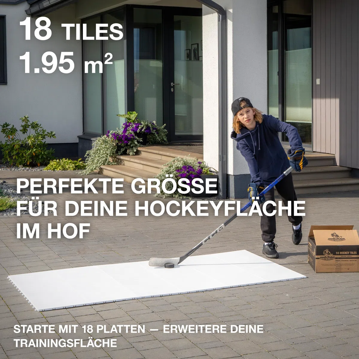 Hockey Revolution Piastrelle per Pavimenti Dryland – Superficie di Allenamento Liscia ad Incastro per incollare, tiro, Passaggio, Adatto per Interni ed Esterni