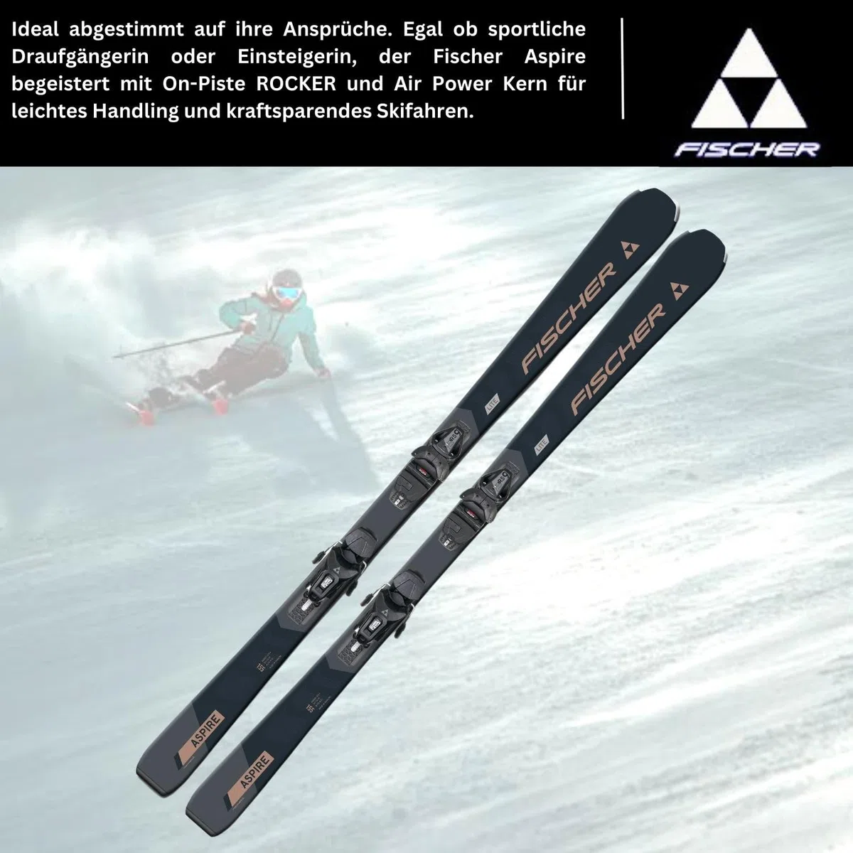 Fischer Aspire SLR Sci alpini Carving da donna On-Piste-Rocker con attacco RS9 SLR Z3-9 modello 2024 Sci fuoristrada Adatto per principianti e avanzati