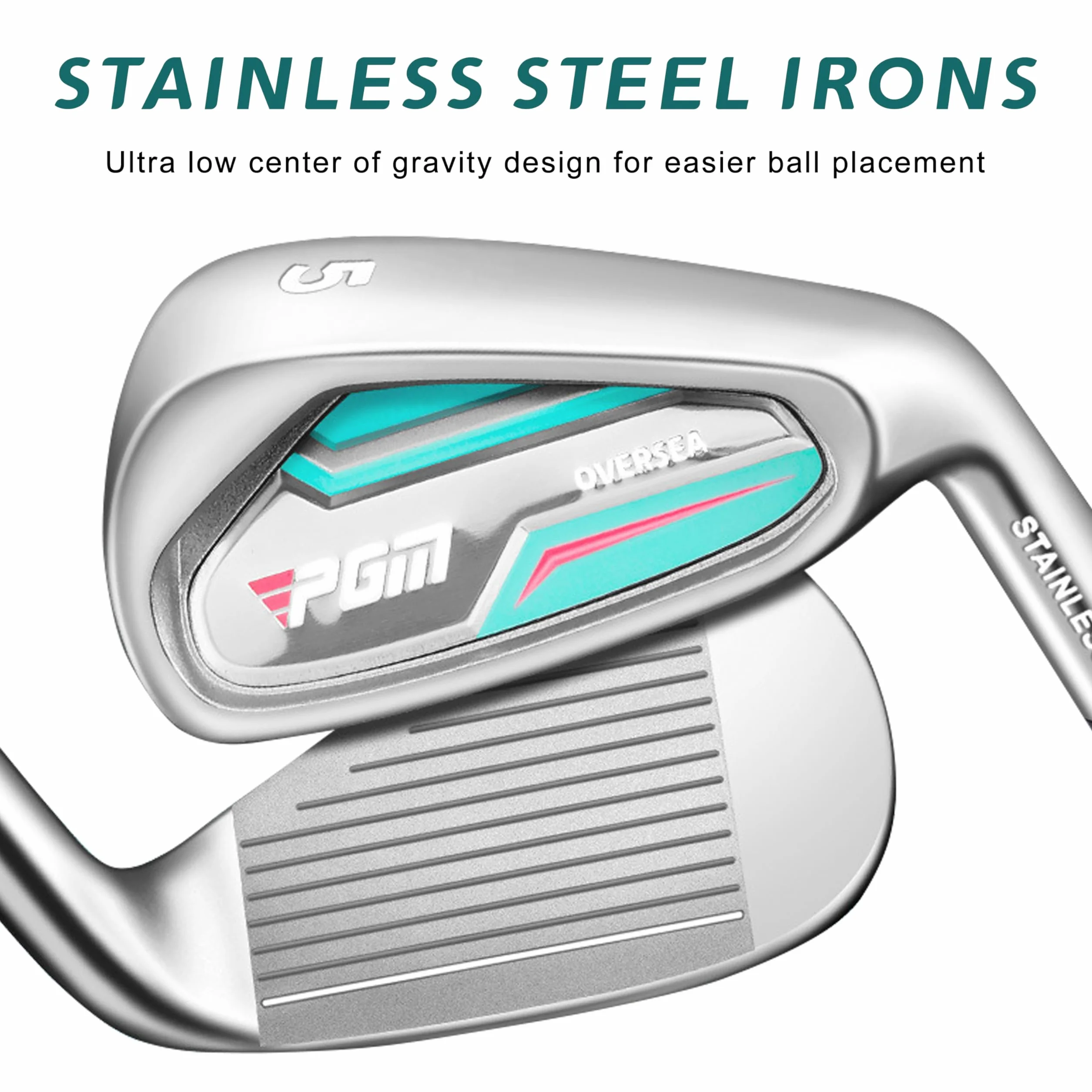 PGM Oversea - Set completo da golf da donna, 9/12 pezzi, con design sottile ad alta resistenza, driver da 460 cc