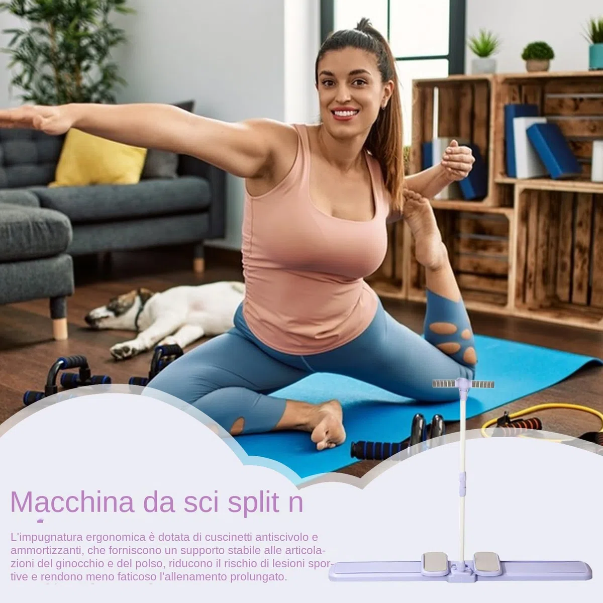 Allenatore da pavimento - Macchina da sci in PP con più funzioni - 124 cm Allenatore di versatile e versatile | Skimachine Fitness Trainer portatile per Yoga Pilates, casa, appartamento, studio