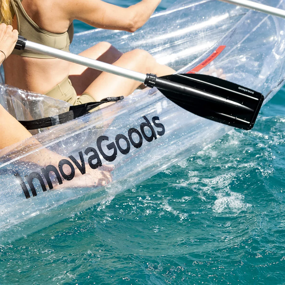 Kayak gonfiabile trasparente con accessori Paros InnovaGoods 312 cm 2 posti