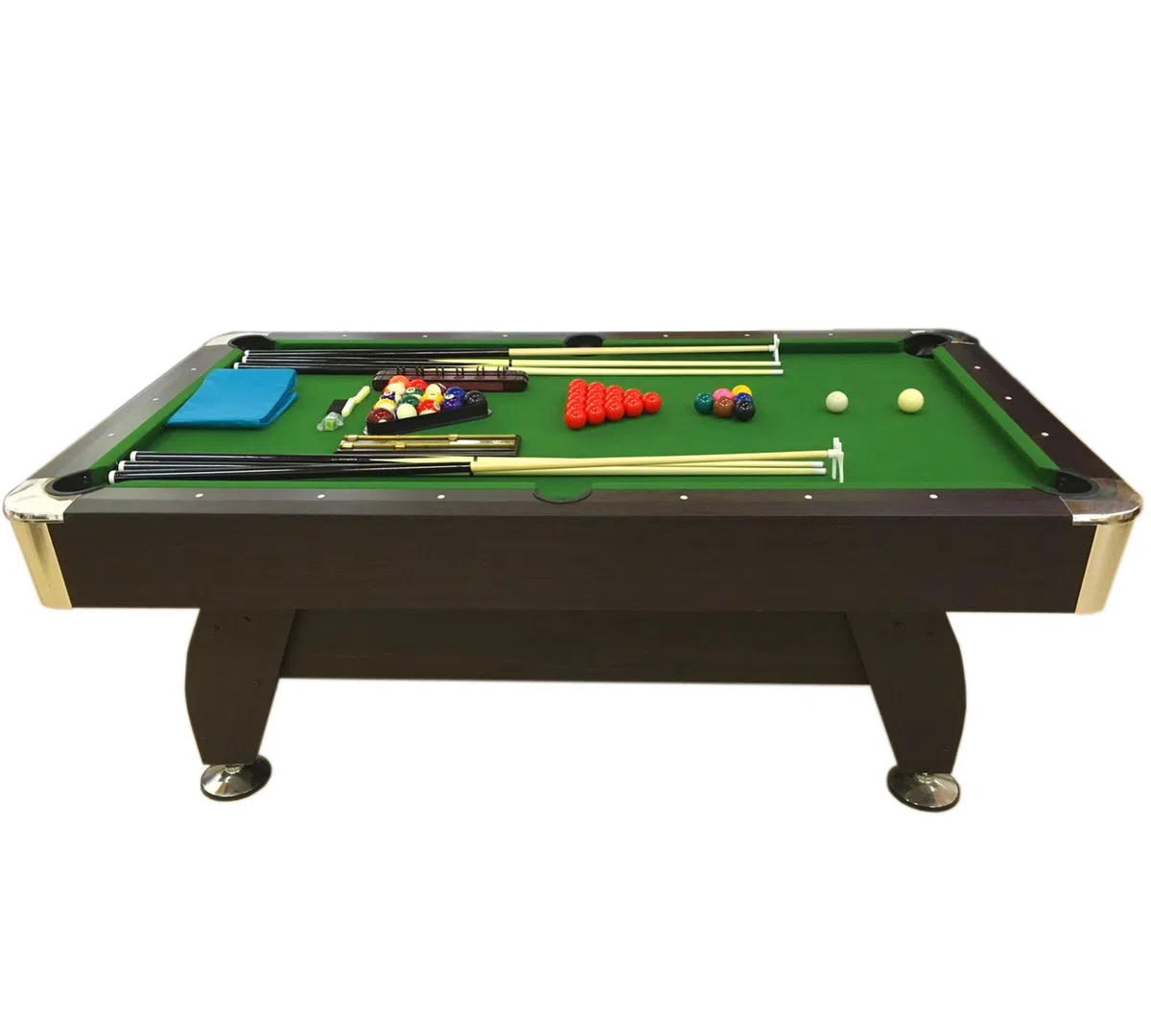 TAVOLO DA BILIARDO + ACCESSORI PER CARAMBOLA - SNOOKER VERDE billiard table 7FT 7 piedi - Misure di gioco 188 cm x 96 cm