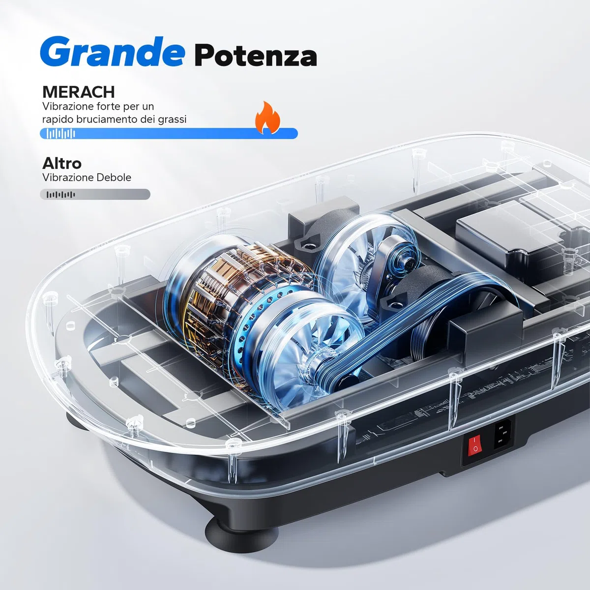 MERACH Pedana Vibrante Dimagrante, Pedana Vibrante Silenziosa e Compatta per Modellare il Corpo e Rilassarsi, Con Comodo Cuscinetto in Silicone, Display a LED e Telecomando