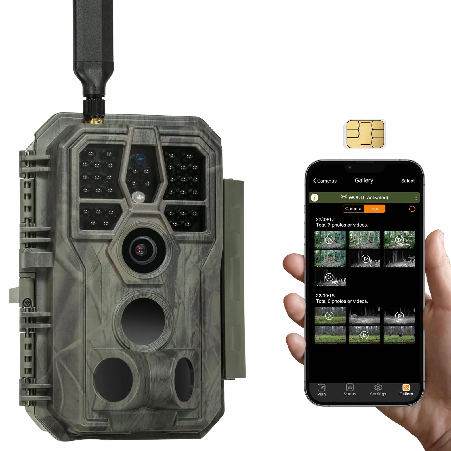 GardePro X50 Fotocamera da Caccia 4G LTE con scheda SIM e App, 64MP 1296P H.265 Vidéo, Fototrappola Infrarossi Invisibili 0,1s Tempo di Attivazione, No-Glow IR LEDs, IP66