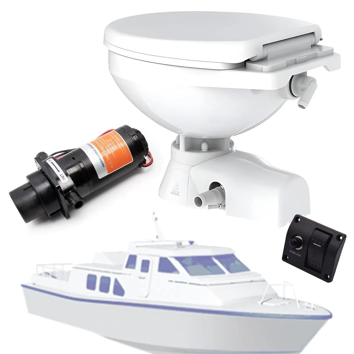 WC elettrico marino con pompa maceratore resistente e controllo intelligente per barche e yacht