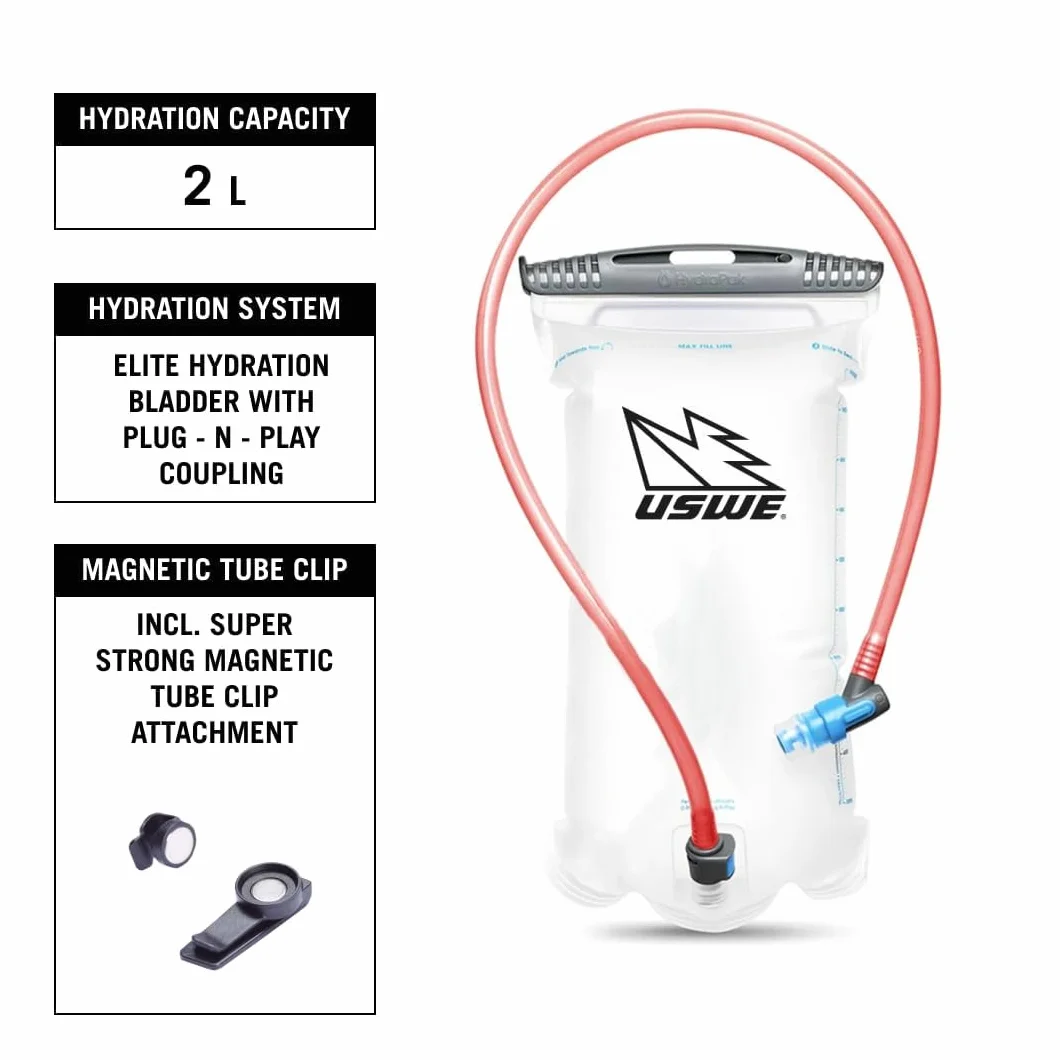 USWE MTB Hydro - Zaino idrico per ciclismo, mountain bike, E-MTB e Gravel, zaino con sacca d'acqua