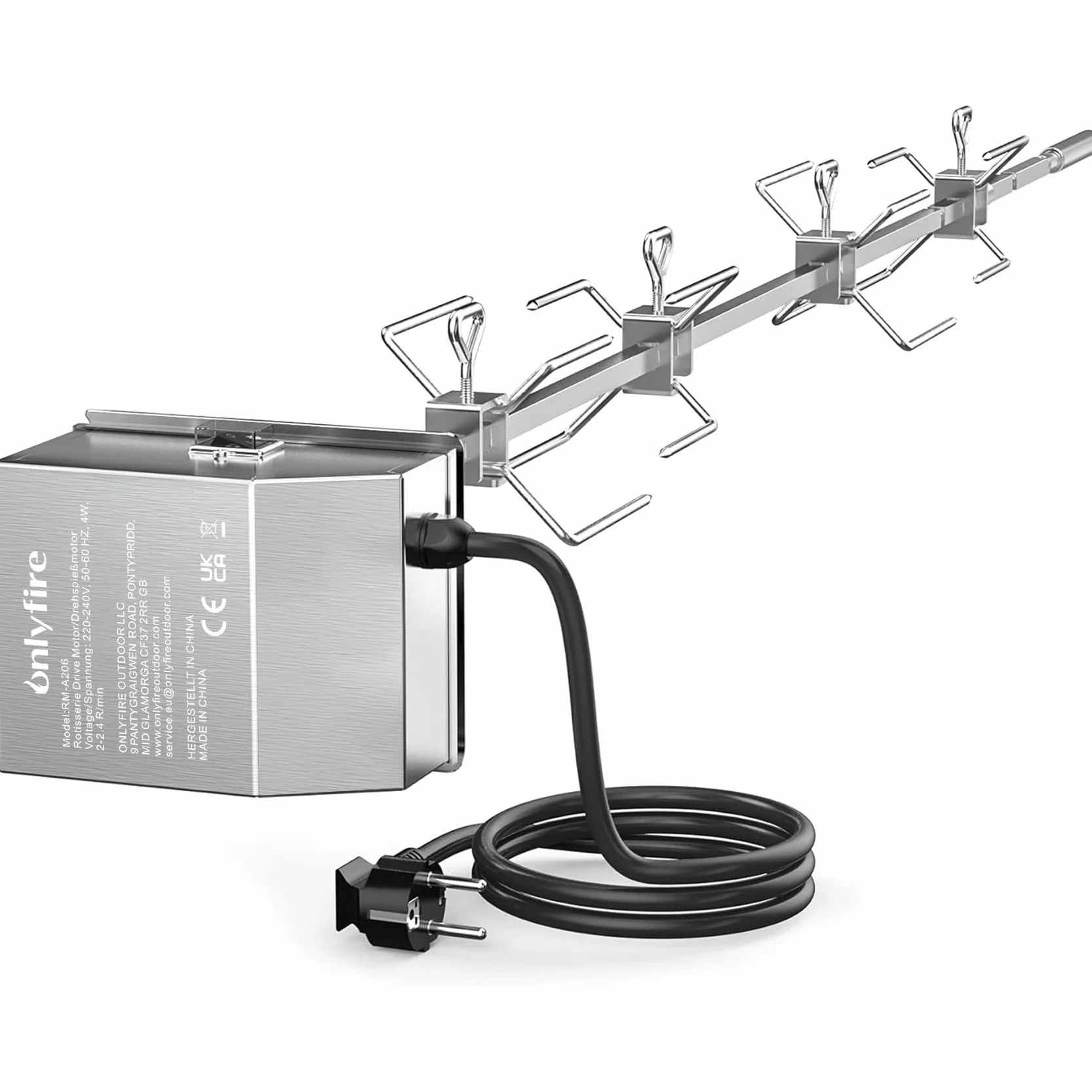Onlyfire in acciaio inox Grill Girarrosto kit adatto per Weber 7653 uso con Weber Genesis II 400& 600 serie e Genesi II LX 4 & 6 bruciatori griglie
