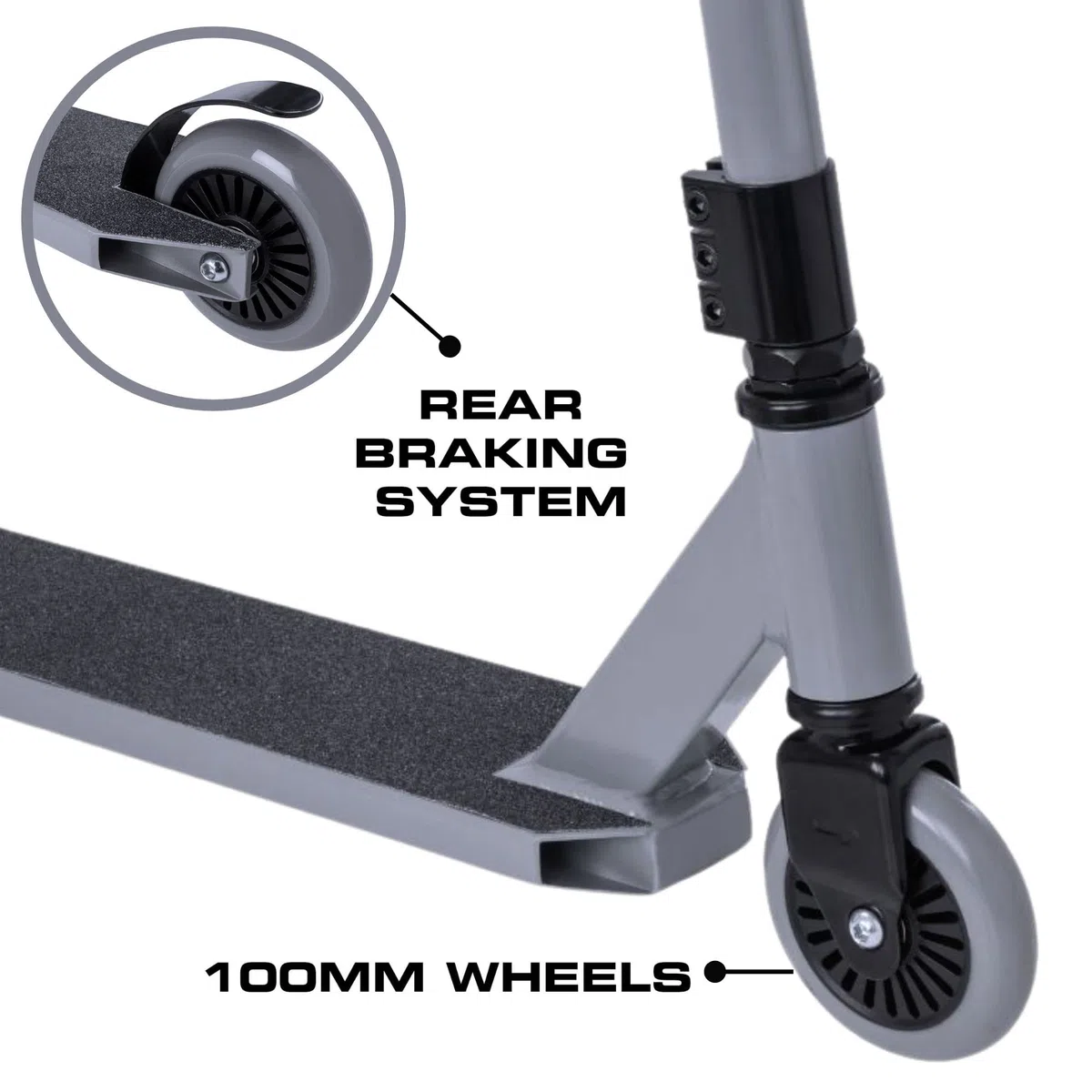 EVO Viper Stunt Scooter | Monopattino per principianti, intermedi e professionisti, monopattino acrobatico freestyle con impugnature in TPR | Morsetto a triplo bullone 360 Spin Stunt Street Scooter |